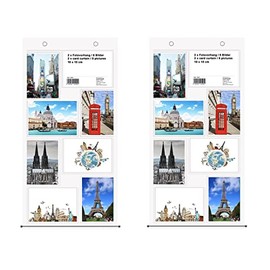 trendfinding® - Photo Curtain in Portrait and Landscape - For 8 Photos and Postcards Sized 10 x 15 cm - 2 Pack