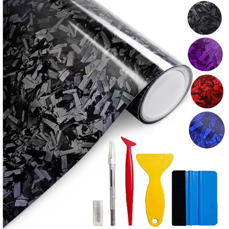 Forged Carbon Fiber Vinyl Wrap, High Gloss Car Wrap Vinyl