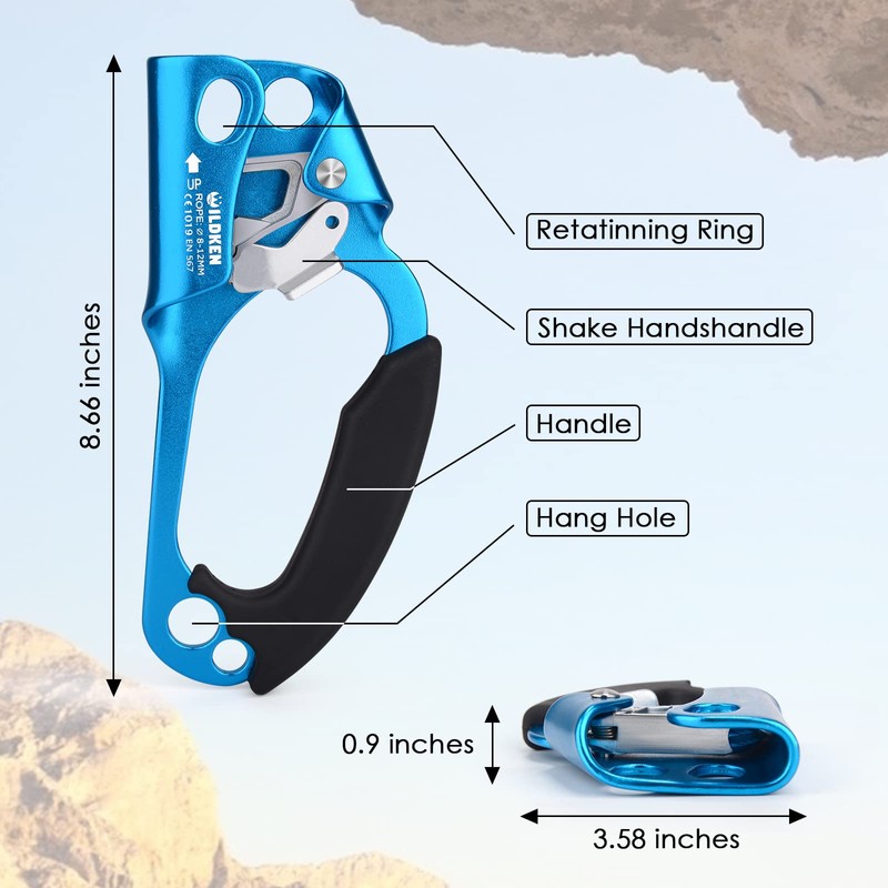 WILDKEN Climbing Hand Ascender Outdoor Mountaineering Tree Arborist Climbing Rappelling