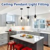 WORUIB 2 Pcs Pendant Light Fitting, Black Pendant Light Fitting
