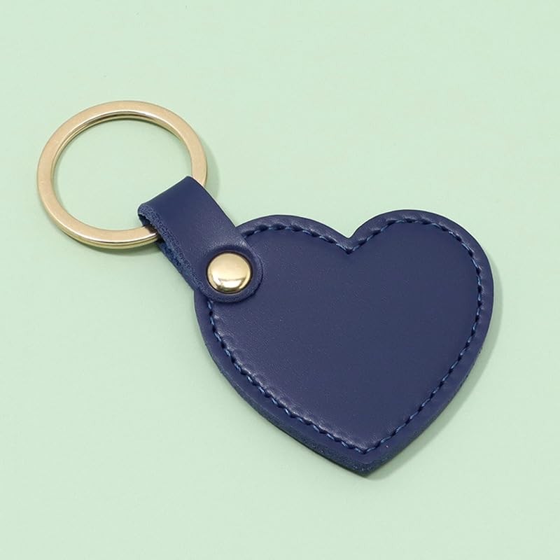 MinnowXY Set of 6 Colorful Heart Shaped Keychain Leather Love