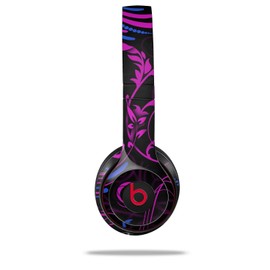 WraptorSkinz Skin Compatible with Beats Solo 4, Solo 3 and Solo 2 Wireless Headphones - Twisted Garden Hot Pink and Blue - Decal Vinyl Wrap (Headphones NOT Included)