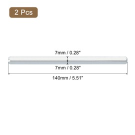 sourcing map 2Pcs Door Knob Spindle, Spare Door Handle Spindle Bar, 140 x 7mm Door Spindle Replacement Door Handle Parts, Silver