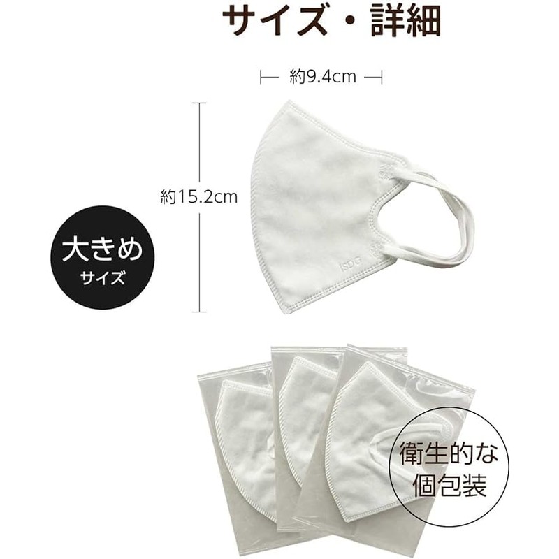 iSDG 3-Dimensional Spunlace Non-Woven Color Mask, Large SPUN MASK, Individual