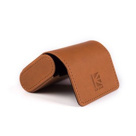 Earbud Case KBEAR Leather Mini Headphone case, Brown Portable Headphone Storage Bag, Pressure-Resistant Protective Headphone Storage Box, Suitable for Earphone