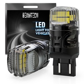 BEAMTECH 7440 7443 LED Bulbs for Reverse Lights, 6500K White Super Bright 7441 992 T20 W21W 7444 LED for Back Up Tail Brake Parking Lights, Pack of 2