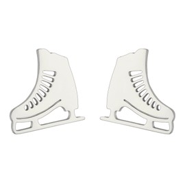 TEAMER Cute Ice Skate Stud Earrings Stainless Steel Figure Skating Stud Earrings Skater Earrings Jewelry for Women, Stainless Steel, No Gemstone