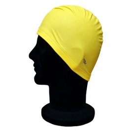 Blue Reef Elasticated Stretchy Anti Tear Easy Fit Plain Deluxe Pull On Swimming Hat Swim Cap One Size Suitable For All Ages 3+ Years (Yellow)