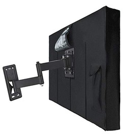 NEXCOVER Outdoor TV Cover, 44" to 46" TV Screen Protector, 600D Canvas Heavy Duty Waterproof Fade Resistant Material, with Bottom Cover and Free Microfiber Cloth Protector for LCD, LED, Black
