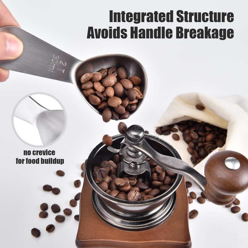 Doosu 2 Tablespoon Coffee Scoop - 18/8 Stainless Steel Heavy