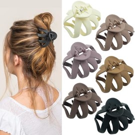 MAORULU- Material de primera calidad: hechas de PC de alta calidad con revestimiento mate suave, las pinzas para el cabello con forma de pulpo son muy