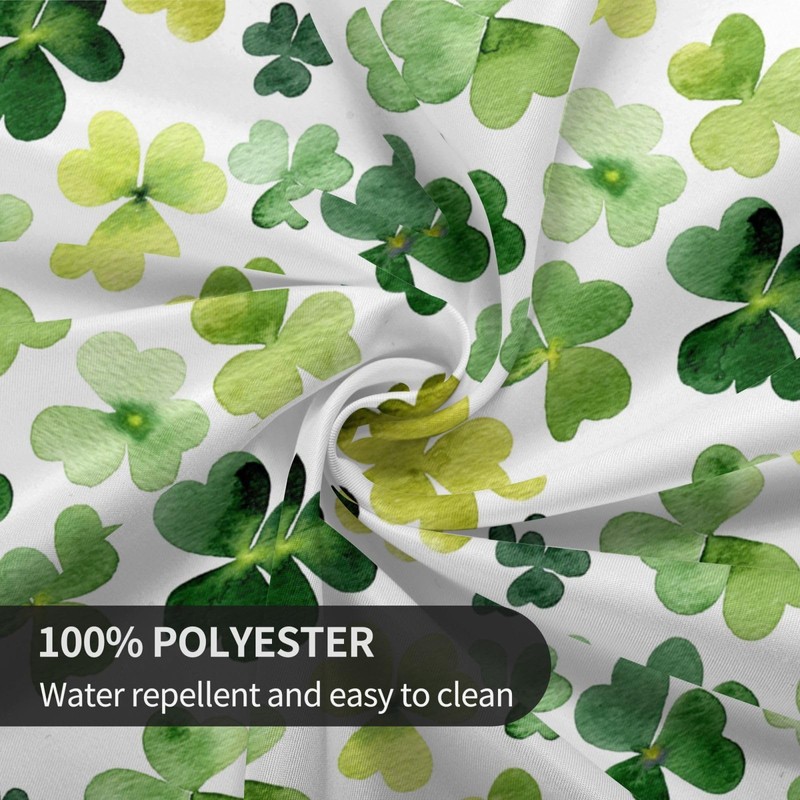 60" St Patrick's Day Round Tablecloth, Shamrock Holiday Party Decor