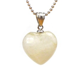 Happy Bomb Azozeo Azeturite Heart Pendant, 0.6 inch (15 mm), Heaven & Earth Natural Stone, Power Stone, Brass Sterling Silver