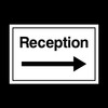 Reception Sign with arrow Right Plastic Sign - Office/Business/Site Office