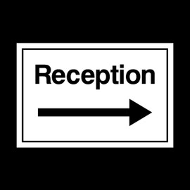 Reception Sign with arrow Right Plastic Sign - Office/Business/Site Office (MISC65)