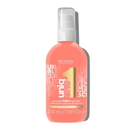 REVLON PROFESSIONAL UniqOne Curls Treatment, 230 ml, Leave in Hair Treatment for Curly, Wavy and Frizzy Hair, Curls Hair Care without Rinsing, with Anti Frizz & Heat Protection, Vegan