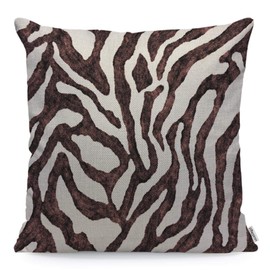 WONDERTIFY Pillow Cover Zebra Skin Pattern Nature Animal Print Brown White - Soft Linen Pillow Case for Decorative Bedroom/Livingroom/Sofa/Farm House - Cushion Covers 18x18 Inch 45x45 cm