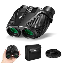 BIJIA 12 x 25 Compact Binoculars for Adults and kids, Easy Focus Small Binoculars with BAK4 Prism, Large Eyepiece, Waterproof, Low Light Vision for Travel, Hiking, Bird Watching, Hunting, Concerts