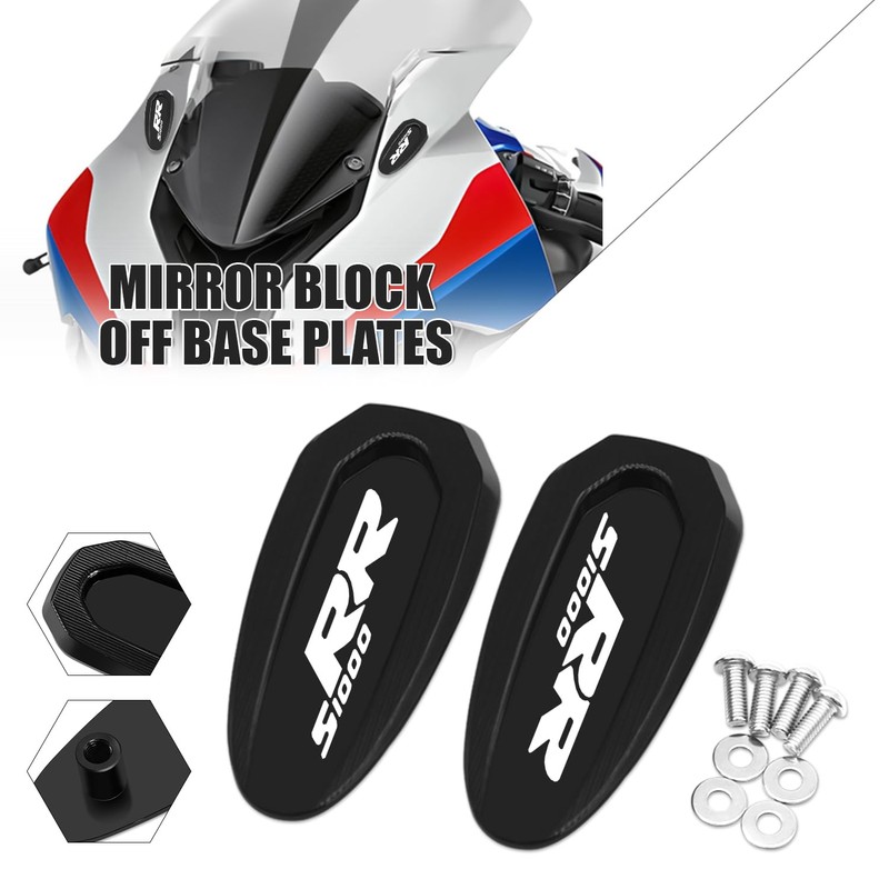 MFGZD Mirror Block Off Base Plate, 2 PCS CNC Aluminum