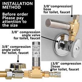 (2 Pack) Lidertik Water Hammer Arrestor for Dishwasher and Toilet 3/8 Inch Male Compression and 3/8 Inch Female Compression, Absorb Shock and Reduce Noise for Water Pipe