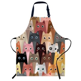 Smooffly Funny Cats Apron Unisex Adjustable Bib Apron, Cooking Kitchen Chef Apron, Women Men Apron for Home Kitchen, Restaurant, Coffee house