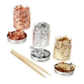 BIUDECO Nail Art Foil Flakes 1 Set Gold Foil Paper Scraps for DIY Manicure Kit