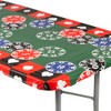 Fun Express 8 Ft. Casino Fitted Rectangle Plastic Tablecloth