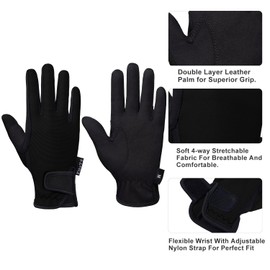 FitsT4 Sports Grip Gloves Kids Winter Riding Gloves Kids Boys 5-14 Years for Equestrian Cycling Gardening in 4 Colours