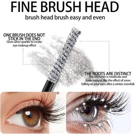 Glitter Mascara Diamond Sliver, 4D Fiber Colorful Waterproof Mascara, Sparkling Diamond Eyelash For Sensitive Eyes No Clumping, Fuller Lashes, Lasting All Day