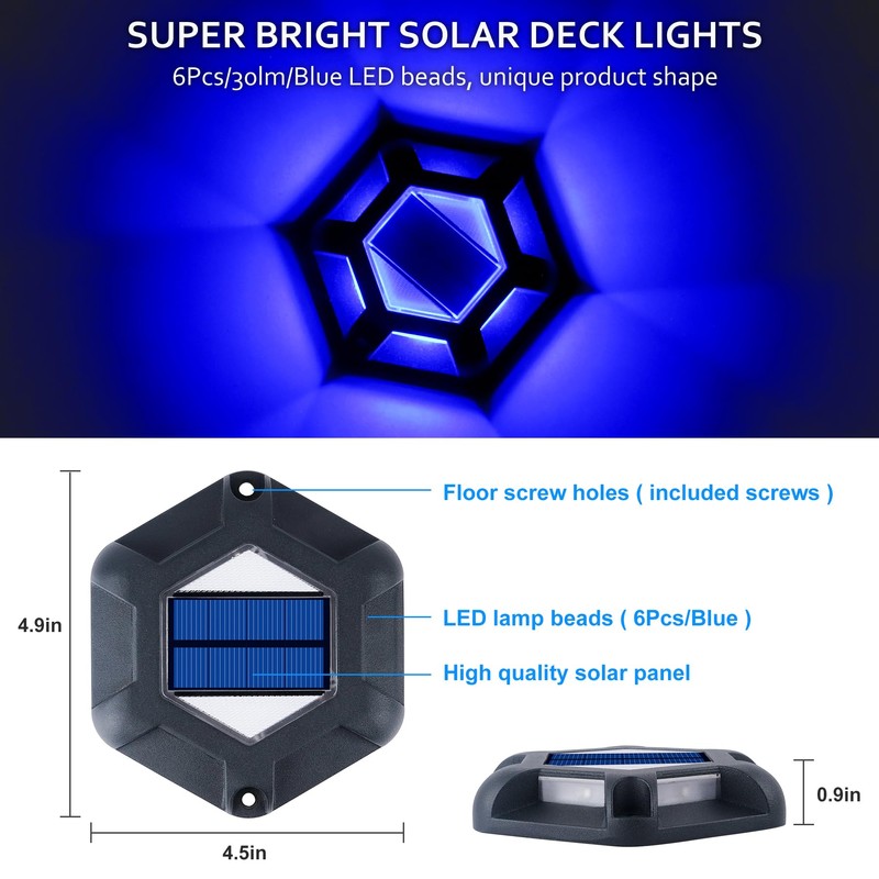 CREPOW Solar Dock Lights Driveway Deck Lights - 8 Packs