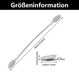 Pack of 3 Napkin Chain with Clip Seniors, Napkin Holder, Stainless Steel, Metal Napkin Clip, Elegant Elderly Napkin Clips, for Men, Women, Elderly People or Pets