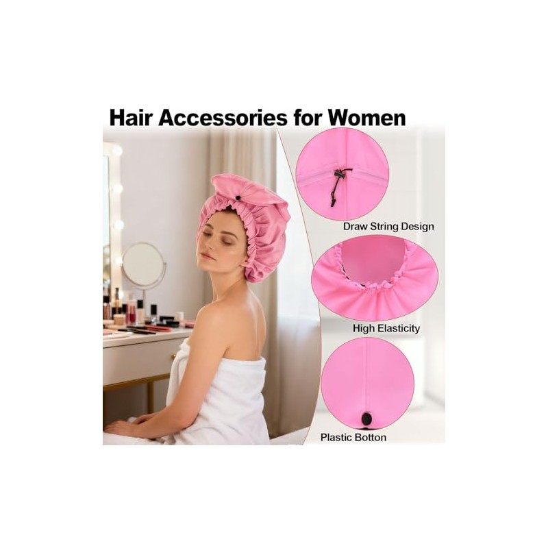 Elebox Gorro Ducha Extragrande Trenzas Cabello Rizado Rastas Gorros Largos
