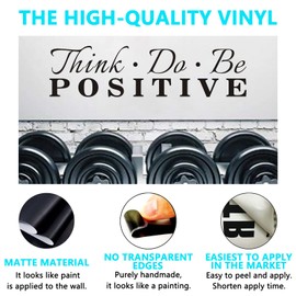 AnFigure Gym Quotes Wall Decals: Inspirational Office Vinyl Art Wall Stickers for Garage Classroom School Workspaces - Think Do Be Positive 35"X9.8"