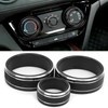 3pcs Car Air Conditioning Interior Climate Controller Knob Cover Black
