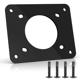 Golf Cart Charging Port Adapter Plate Compatible with 110V 36V EZGO TXT/TXT36, Shore Power Inlet Stabilizing Accessory, On-Board Charger Replacement for RV Truck Marine (4 Holes)