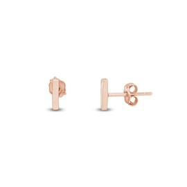 14K Gold Plated 925 Sterling Silver Post Dainty Mini Bar Stud Earrings for womens, Sterling Silver Rose Gold