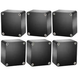 Pack of 6 Junction Box Waterproof IP67, Electronic Junction Box, Outdoor Junction Box, Electronic Project Box, ABS Small Junction Box, Housing Plastic (64 x 57 x 35 mm)