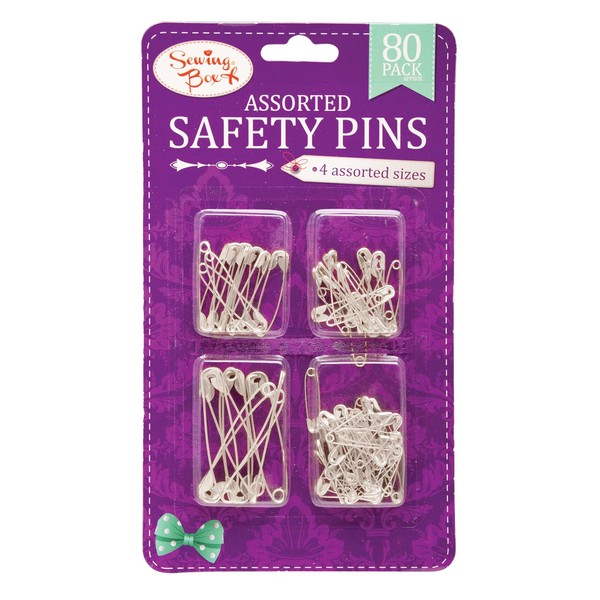 Sewing Box Silver Coloured Assorted Safety Pins – Pack Of