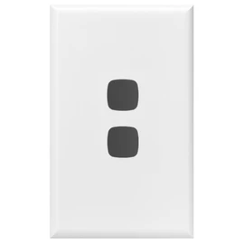 HPM Excel 2 Gang Light Switch Cover Plate, White