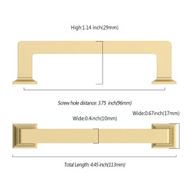KNOKLOCK 10 Pack 3.75 Inch(96mm) Kitchen Cabinet Handles Gold Cabinet Pulls Kitchen Cabinet Hardware Drawer Pulls for Dresser Cupboard Wardrobe