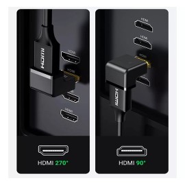 Lecute Shop Conector Hdmi L Macho A Hembra Adaptador Angulo 90° Tv