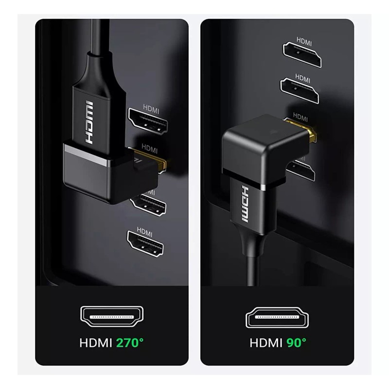 Lecute Shop Conector Hdmi L Macho A Hembra Adaptador Angulo
