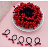 Hair Ties with Beads, 100 Pack, Colorful and Black Elastic