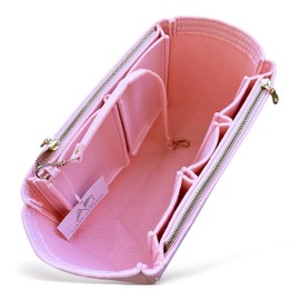 AlgorithmBags designed for LV Neverfull GM Purse Organizer Insert with Zippers Luxury Bag Shaper Liner (Rose Ballerine)