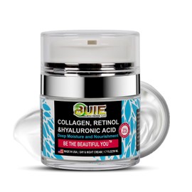 BUIE Collagen Face Moisturizer - Anti-aging Retinol Cream for Face, Neck & Décolleté with Hyaluronic Acid - Collagen, Retinol, Hyaluronic Acid Day & Night Cream - All Skin Types - 1.7 FL OZ
