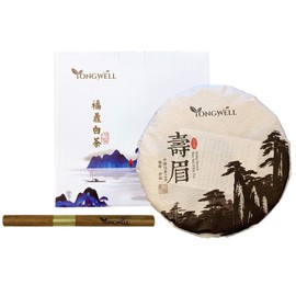 2016 Premium Shou Mei Spring Harvested White Tea Cake 350g (12.3oz), Free Tea Knife, Beautiful Gift Packaging