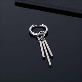 Minimalist Triple Bar Small Hoop Dangle Drop Earrings for Men Women Stainless Steel Charms Huggie Hoops Hypoallergenic Fashion Vintage Punk Geometric Line Stick Dangling Gifts Birthday
