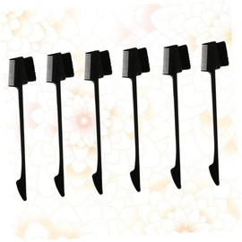 TOVINANNA 6pcs Portable Dual-use Eyebrow Brushes Brow Combs for Women Smooth Handle for Comfortable Grip for Home Salon Use for Delicate Eyebrow Styling Black