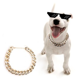 FRCOLOR Dog Neck Chain Pet Chain Collar Puppy Jewelry Accessories Lightweight Braided Metal Necklace for Cat Dog