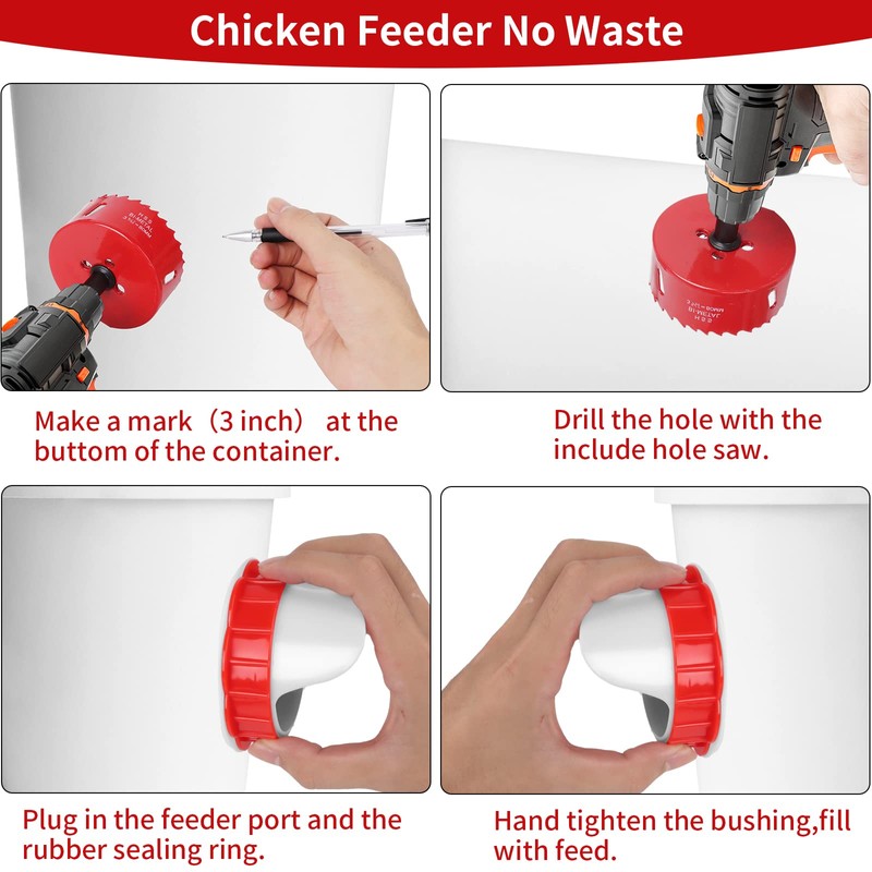 DIY Chicken Feeders Chicken Feeders No Waste Automatic Poultry Feeder